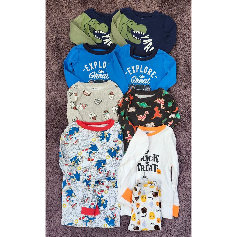 Lot of Toddler Boys Pajama Tops - Various Sizes 3T-5T